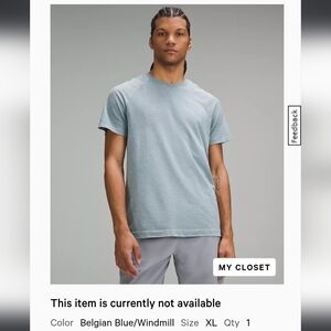 Men's Light Blue Metal Vent Tech Short Sleeve